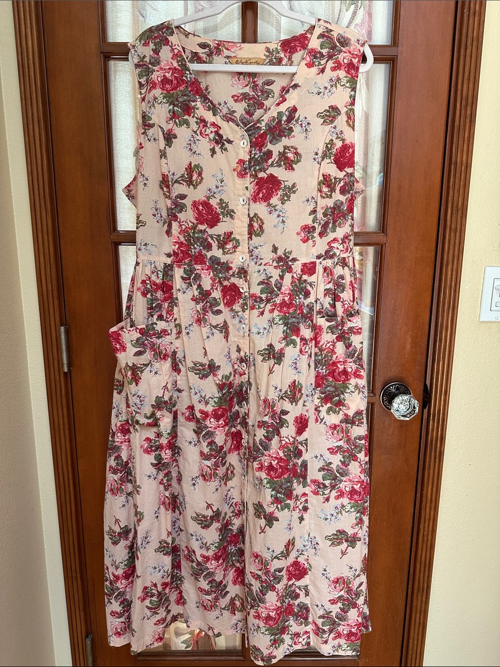 April Cornell Dress Floral Rose Print with pockets